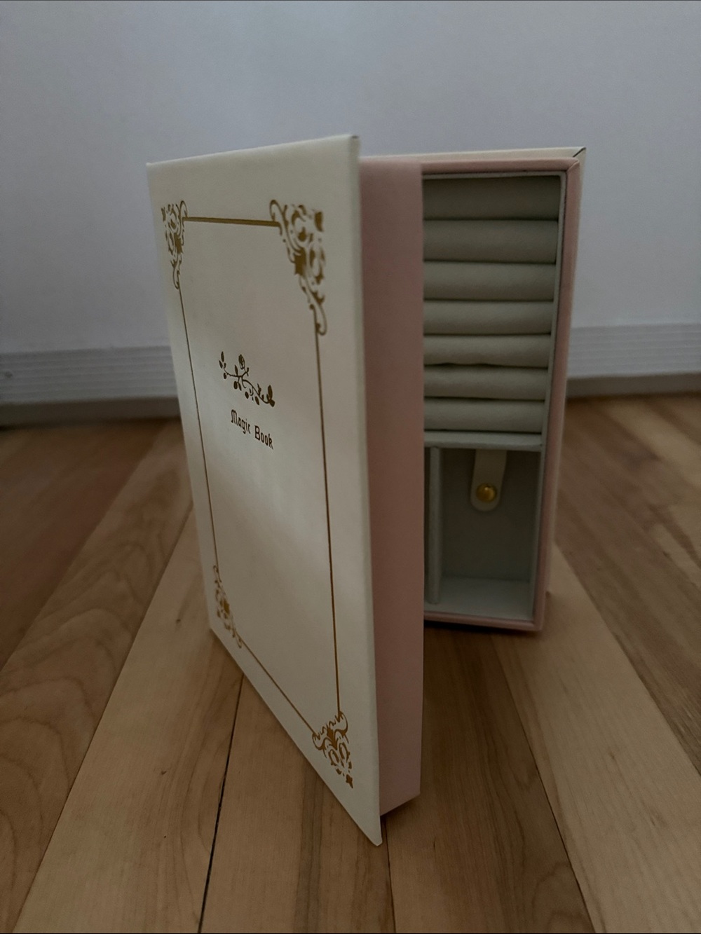 Jewelry Storage Book Box - Pink and Cream